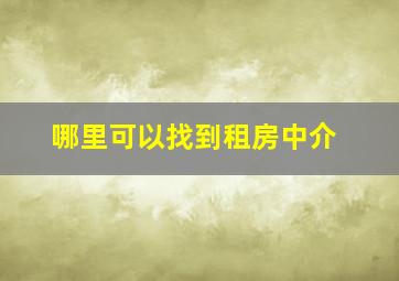 哪里可以找到租房中介