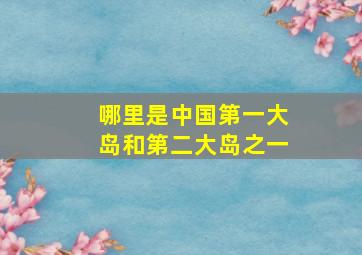 哪里是中国第一大岛和第二大岛之一