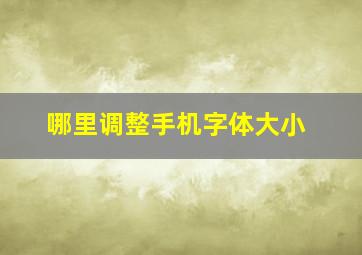 哪里调整手机字体大小