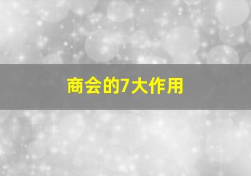 商会的7大作用