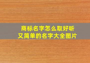 商标名字怎么取好听又简单的名字大全图片