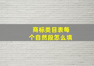 商标类目表每个自然段怎么填