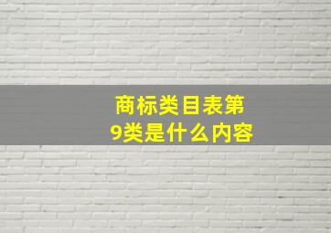 商标类目表第9类是什么内容