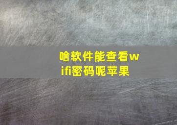 啥软件能查看wifi密码呢苹果