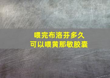 喂完布洛芬多久可以喂黄那敏胶囊