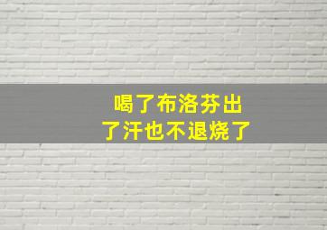 喝了布洛芬出了汗也不退烧了