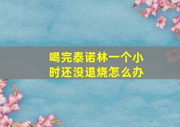 喝完泰诺林一个小时还没退烧怎么办