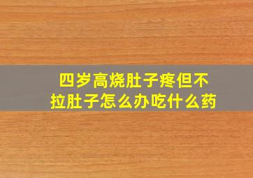 四岁高烧肚子疼但不拉肚子怎么办吃什么药