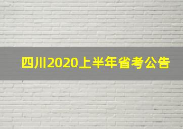 四川2020上半年省考公告