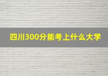 四川300分能考上什么大学