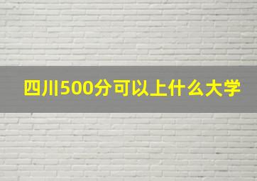 四川500分可以上什么大学