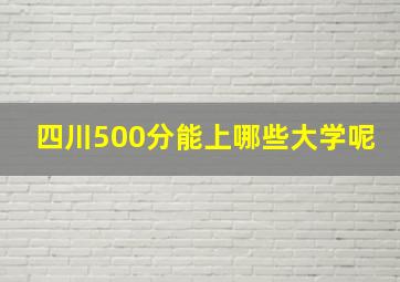 四川500分能上哪些大学呢