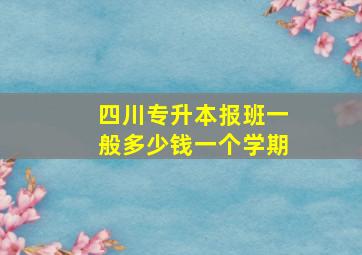 四川专升本报班一般多少钱一个学期