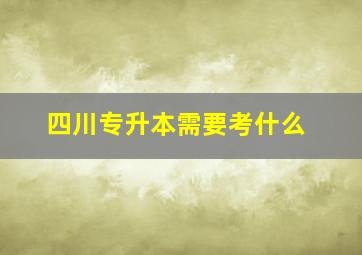 四川专升本需要考什么