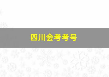 四川会考考号