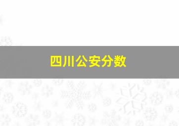 四川公安分数