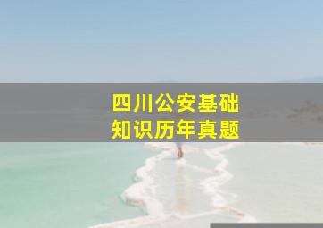 四川公安基础知识历年真题