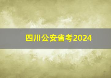 四川公安省考2024