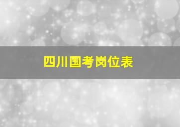 四川国考岗位表