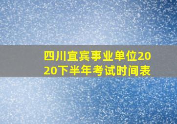 四川宜宾事业单位2020下半年考试时间表