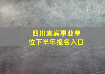 四川宜宾事业单位下半年报名入口