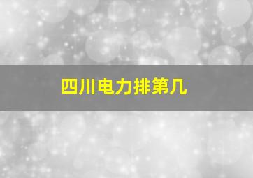 四川电力排第几