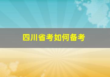 四川省考如何备考