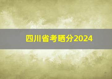 四川省考晒分2024