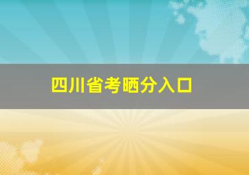 四川省考晒分入口