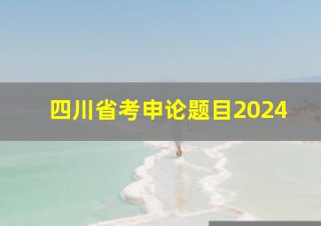 四川省考申论题目2024