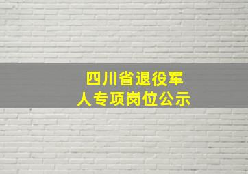 四川省退役军人专项岗位公示