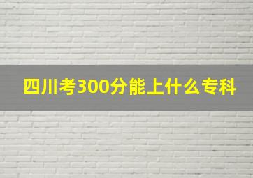 四川考300分能上什么专科