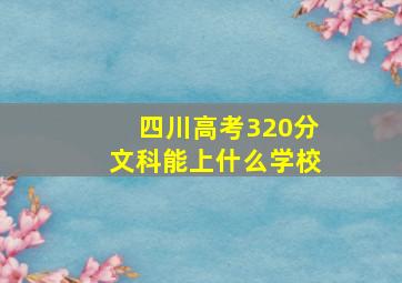 四川高考320分文科能上什么学校