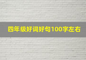 四年级好词好句100字左右