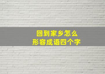 回到家乡怎么形容成语四个字