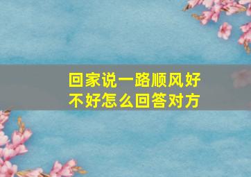 回家说一路顺风好不好怎么回答对方