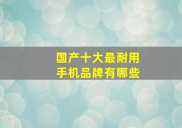 国产十大最耐用手机品牌有哪些