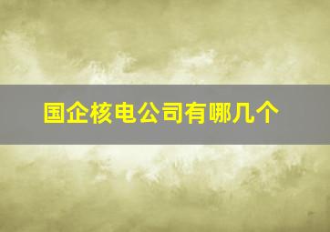 国企核电公司有哪几个