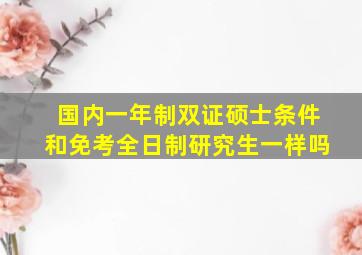 国内一年制双证硕士条件和免考全日制研究生一样吗