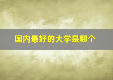 国内最好的大学是哪个