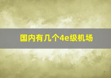 国内有几个4e级机场