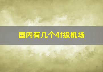 国内有几个4f级机场