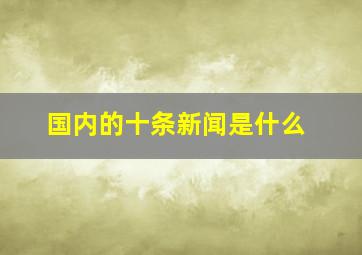 国内的十条新闻是什么