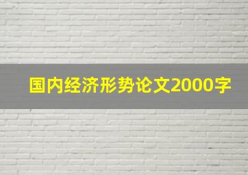 国内经济形势论文2000字