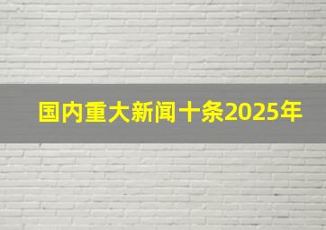 国内重大新闻十条2025年