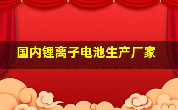 国内锂离子电池生产厂家