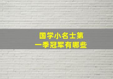 国学小名士第一季冠军有哪些