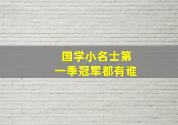 国学小名士第一季冠军都有谁