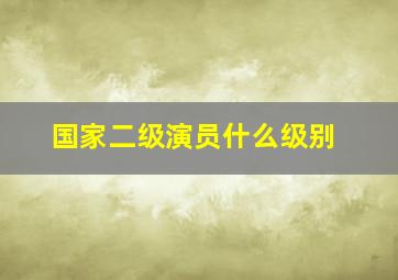 国家二级演员什么级别