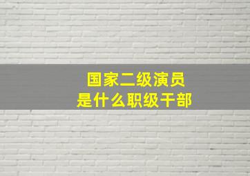 国家二级演员是什么职级干部